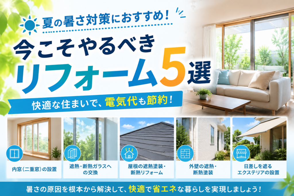 夏の暑さ対策におすすめ！今こそやるべきリフォーム5選