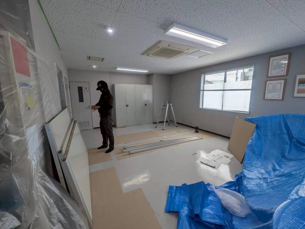準備が整い、施工開始です