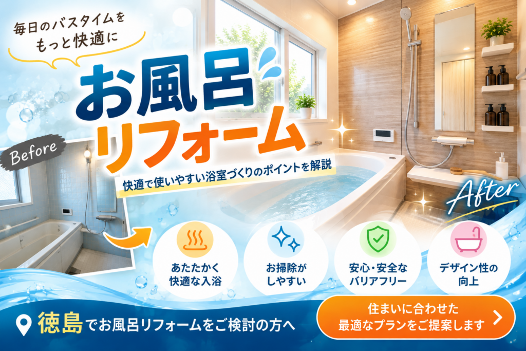 お風呂リフォームのタイミングはいつ？快適な浴室づくりのポイント👆